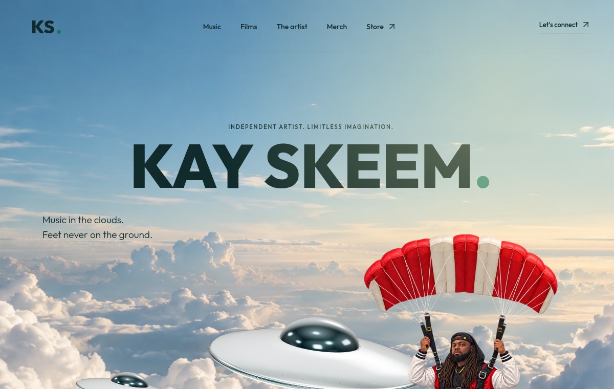 K-Skeem artist website homepage